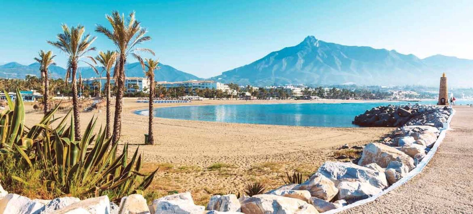 The Marbella coastline along the Costa del Sol