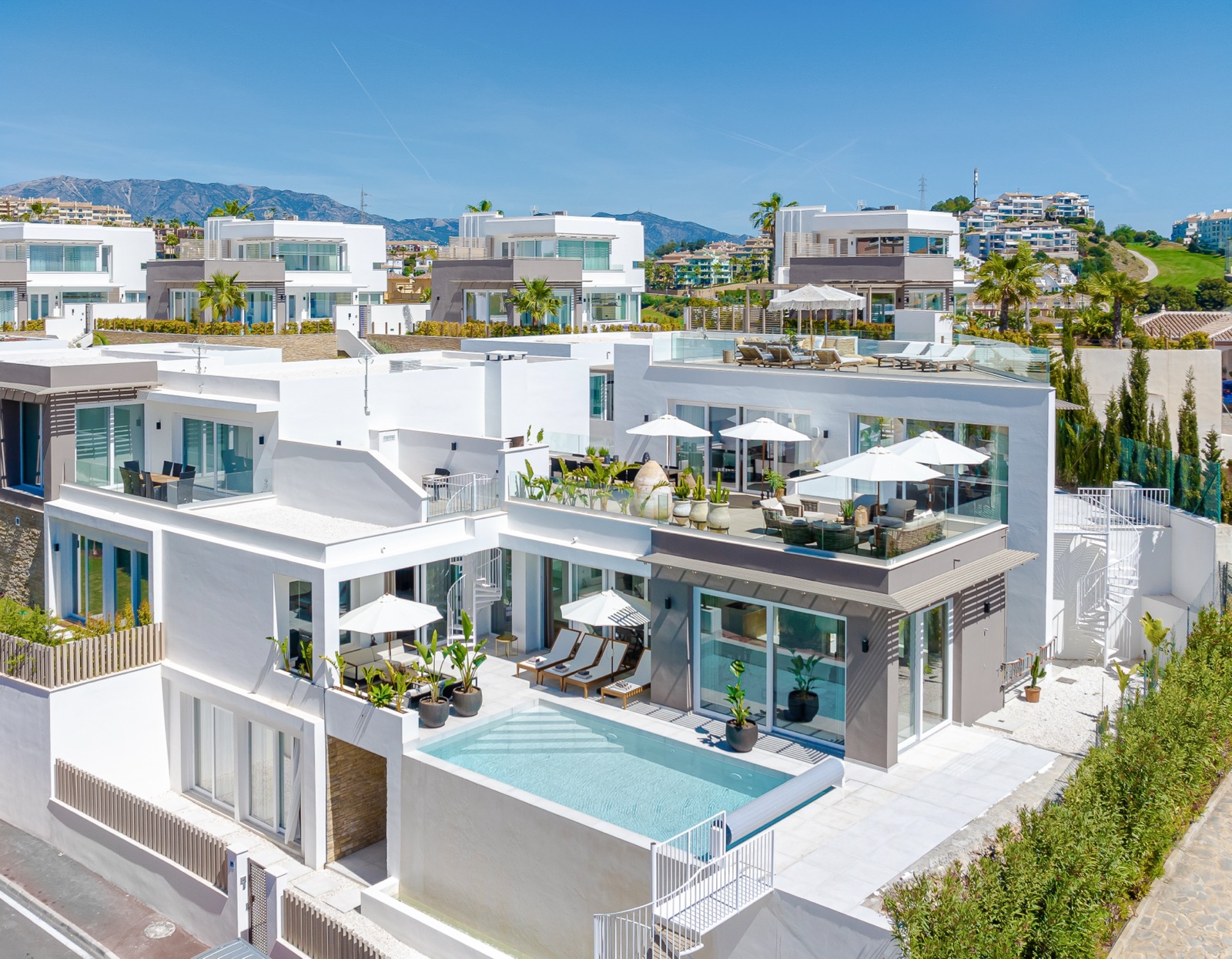 Blue Sky Riviera aerial view, Riviera del Sol, Mijas Costa